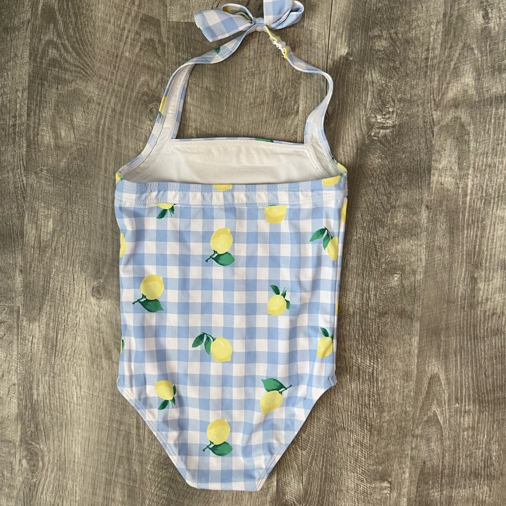 Janie and Jack gingham lemon swimsuit - Picture 3 of 3